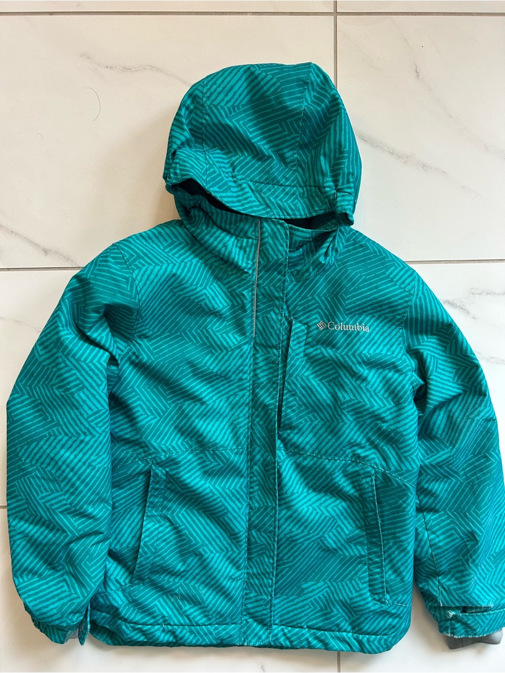 Columbia Kids Teal Hooded Puffer Jacket